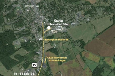 Orange Transload Site – Orange County – Buckingham Branch RR Richmond & Alleghany Division